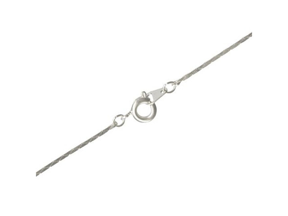 Silver Plated Cobra Chain Necklace, 20", 0.8mm (12 Pieces)
