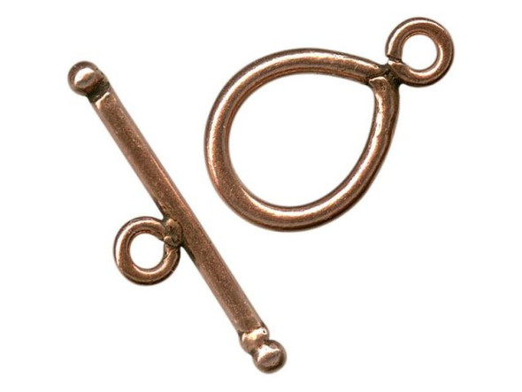 Solid Copper Toggle Clasp, Teardrop (10 Pieces)