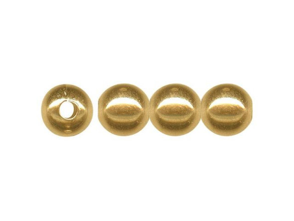 Gold Plated Metal Beads, Round, 6.4mm (100 Pieces)