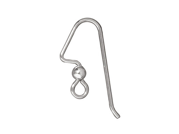 TierraCast Sterling Silver Angular French Hook with Bead (pair)