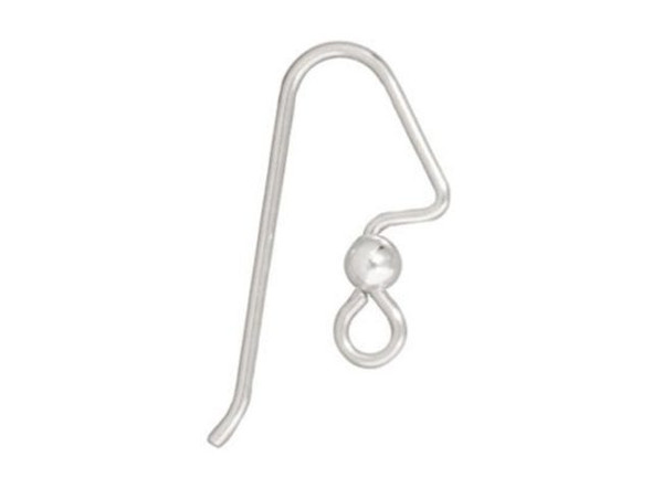TierraCast Sterling Silver Angular French Hook with Bead (pair)