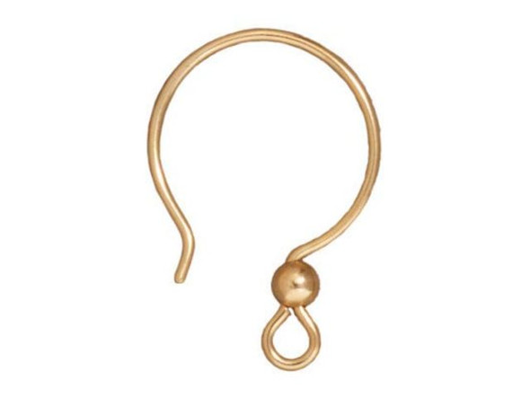 TierraCast 14kt Gold-Filled French Hook Ear Wire, Hoop Style with Bead (pair)