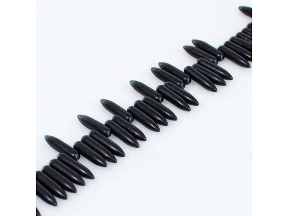 Dyed Magnesite Gemstone Beads, Spike, 20mm - Black Dyed Magnesite (strand)