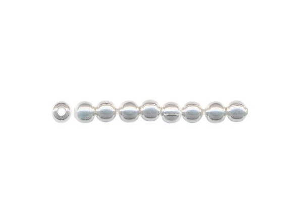 Silver Plated Metal Beads, Round, 2mm (100 Pieces)