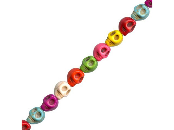 Dyed Magnesite Gemstone Beads, Skull, 8x10mm #21-007-701-18