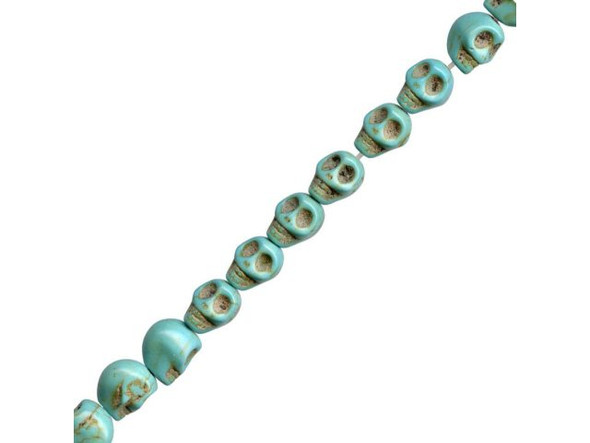 Dyed Magnesite Gemstone Beads, Skull, 8x10mm (strand)