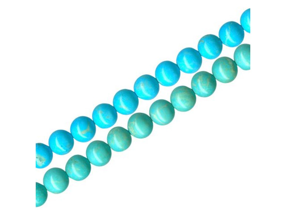 Dyed Magnesite Gemstone Beads, Round, 6mm - Turquoise Color (strand)