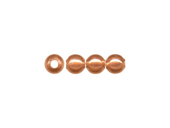 Copper Plated Metal Beads, Round, 4mm (100 Pieces)