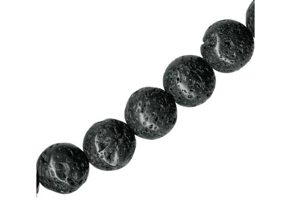 Lava Stone Beads, Round, 12mm (strand)