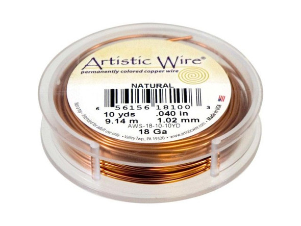 Artistic Wire Copper Jewelry Wire, 18ga, 30ft - Natural Copper (Each)