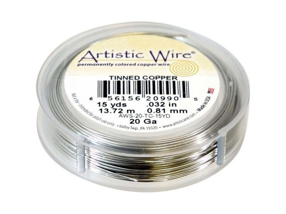 Artistic Wire Copper Jewelry Wire, 20ga, 45ft - Tinned Copper (Each)