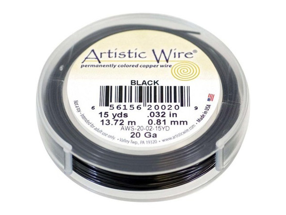 Artistic Wire Copper Jewelry Wire, 20ga, 45ft - Black (Each)