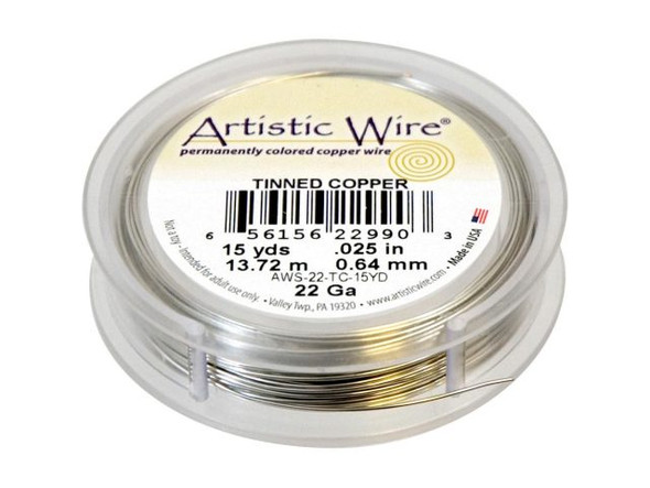 Artistic Wire Copper Jewelry Wire, 22ga, 45ft - Tinned Copper (Each)