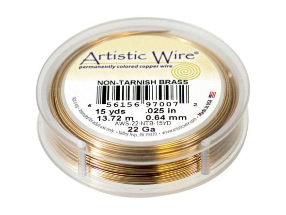 Artistic Wire Tarnish Resistant Brass Jewelry Wire, 22ga, 45ft (Each)