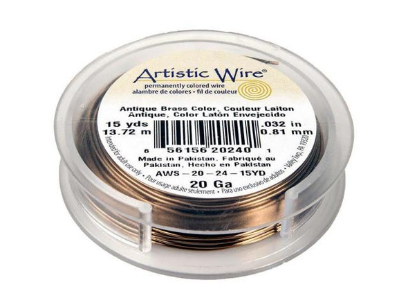 Artistic Wire Copper Jewelry Wire, 20ga, 45ft - Antique Brass (Each)