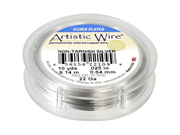 Artistic Wire Silver Plated Copper Jewelry Wire, 22ga, 30ft (Each)