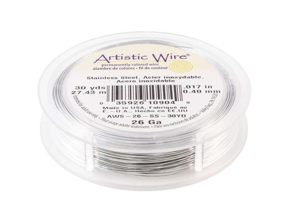 Artistic Wire 304 Stainless Steel Jewelry Wire, 26ga, 90ft (Each)