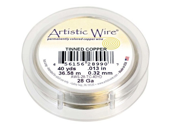 Artistic Wire Copper Jewelry Wire, 28ga, 120ft - Tinned Copper (Each)