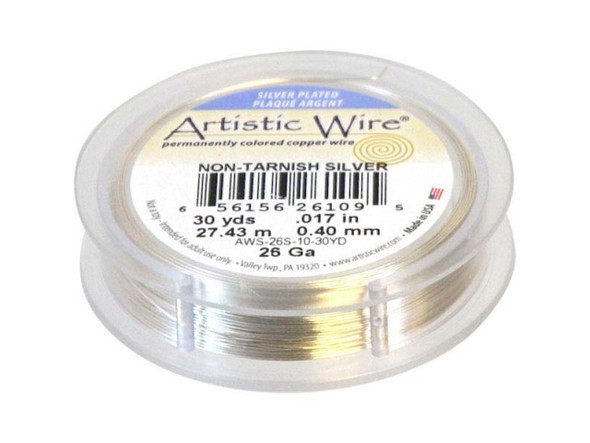 Artistic Wire Silver Plated Copper Jewelry Wire, 26ga, 90ft (Each)