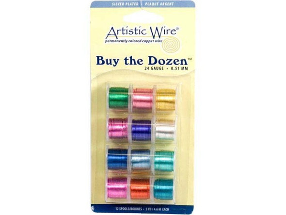 Artistic Wire, 24ga, Sampler Pack - Assorted Silver Plated Copper Jewelry Wire (multi pack)