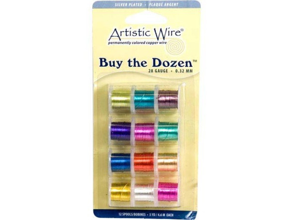 Artistic Wire, 28ga, Sampler Pack - Assorted Silver Plated Copper Jewelry Wire (multi pack)