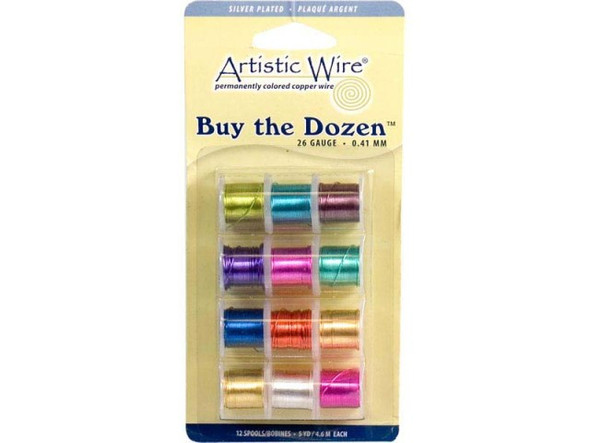 Artistic Wire, 26ga, Sampler Pack - Assorted Silver Plated Copper Jewelry Wire (multi pack)
