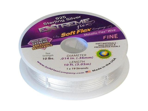 Soft Flex Extreme Flex Beading Wire, 0.014", 19 strand, 10' - Silver Plated (Spool)