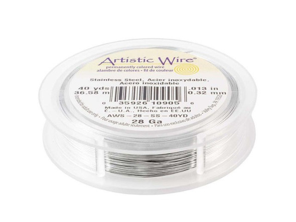 Artistic Wire 304 Stainless Steel Jewelry Wire, 28ga, 120ft (Each)