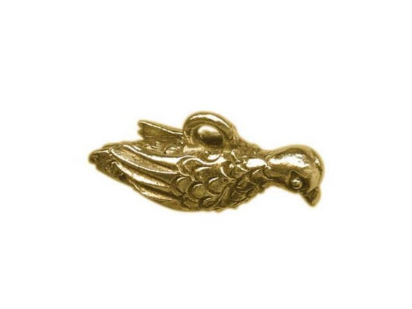 8x17mm Turtle Dove Charm - Antiqued Gold Plated (Each)