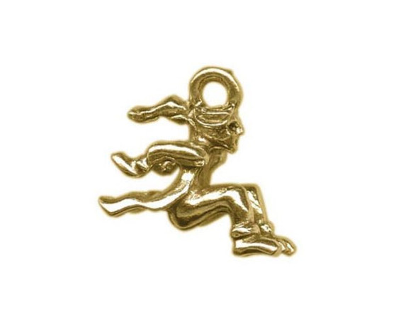 13mm Leaping Lord Charm - Antiqued Gold Plated (Each)