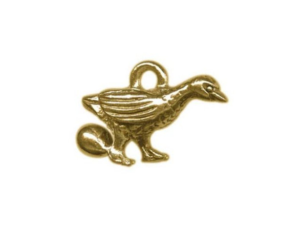 10x14mm Goose Charm - Antiqued Gold Plated (Each)