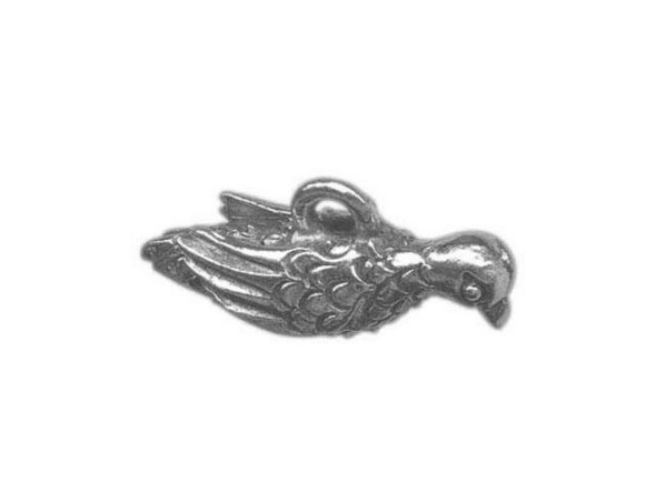 8x17mm Turtle Dove Charm - Antiqued Pewter (Each)