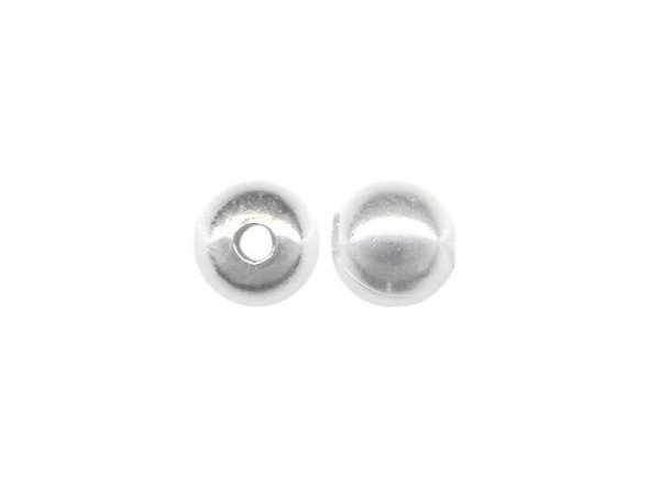 Silver Plated Metal Beads, Round, 6.4mm (100 Pieces)
