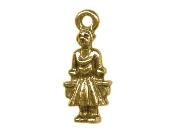 20x8mm Milkmaid Charm - Antiqued Gold Plated (Each)