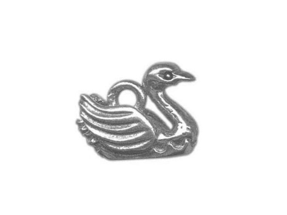 10x12mm Swan Charm - Antiqued Pewter (Each)