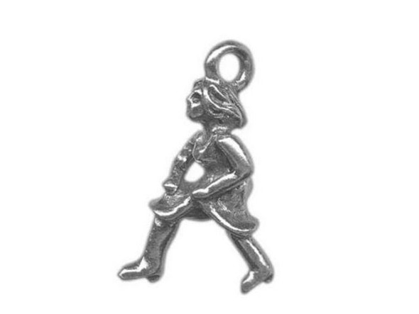 18x11mm Dancing Lady Charm - Antiqued Pewter (Each)