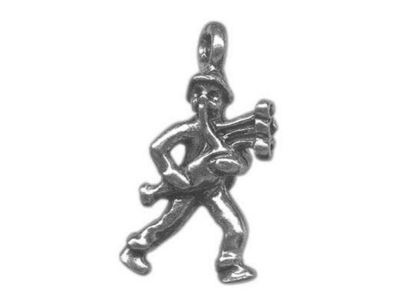 19x10mm Piper Charm - Antiqued Pewter (Each)