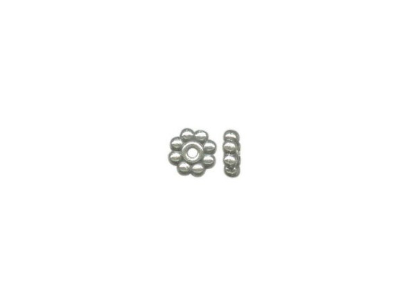 Sterling Silver Beads, Flower Style, 4mm (10 Pieces)