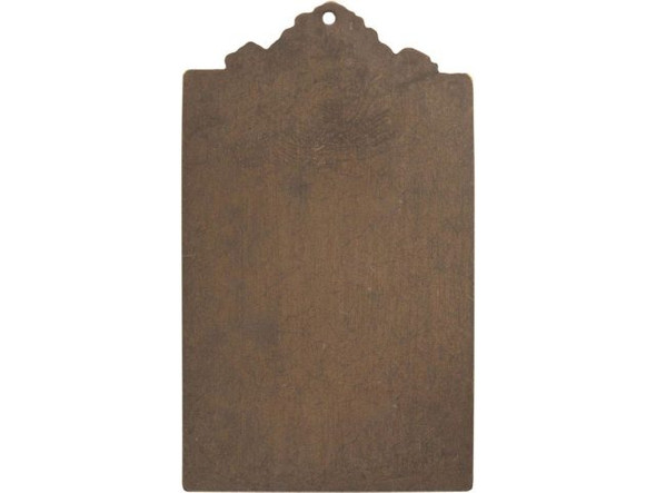 Vintaj Natural Brass Blank, Large Ornate Tag with Hole (pair)