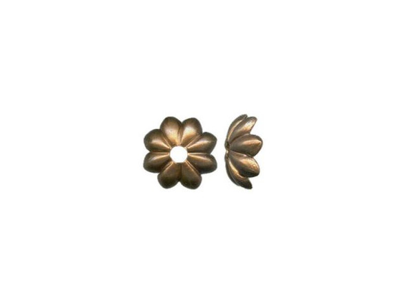 Vintaj Natural Brass Bead Caps, Daisy, 6mm (10 Pieces)