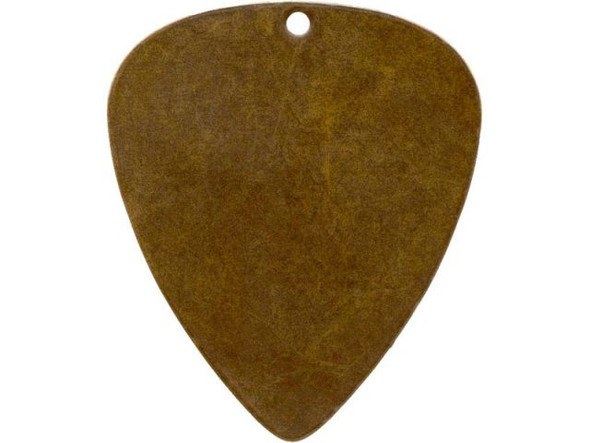 Vintaj Natural Brass Blank, Guitar Pick, 31x27mm (pair)