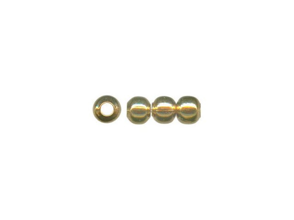 Gold Plated Metal Beads, Round, 3mm (100 Pieces)