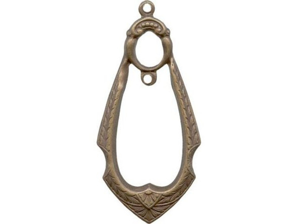 Vintaj Natural Brass Pendant, Gypsy Drop (Each)