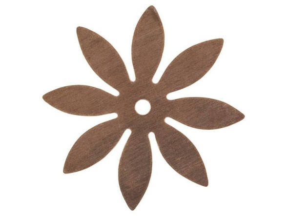 Vintaj Natural Brass Blank, 8-Petal Cut Out, 34mm (pair)