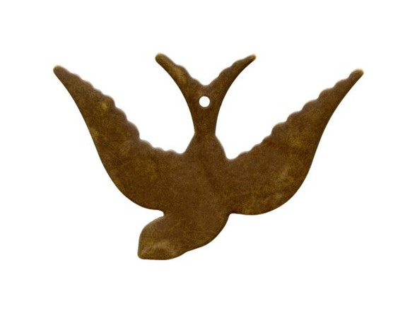 Vintaj Natural Brass Blank, Songbird, 43x35mm (pair)