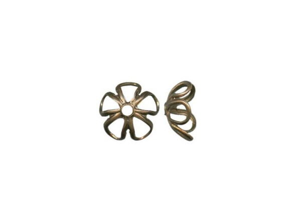 Vintaj Natural Brass Bead Caps, Blossom, 6mm (10 Pieces)