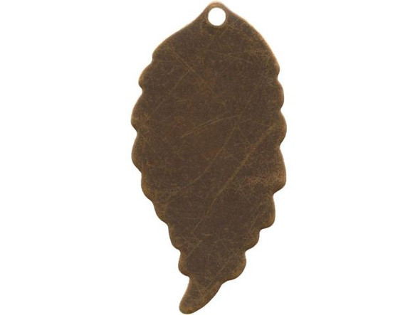 Vintaj Natural Brass Blank, Ambrosial Leaf, 30x15mm (pair)