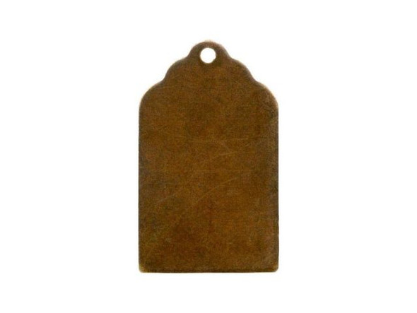 Vintaj Natural Brass Blank, Luggage Tag, 21x13mm (pair)