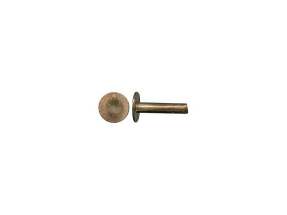 Vintaj Natural Brass Nail Head Rivet, 1/4" (100 Pieces)