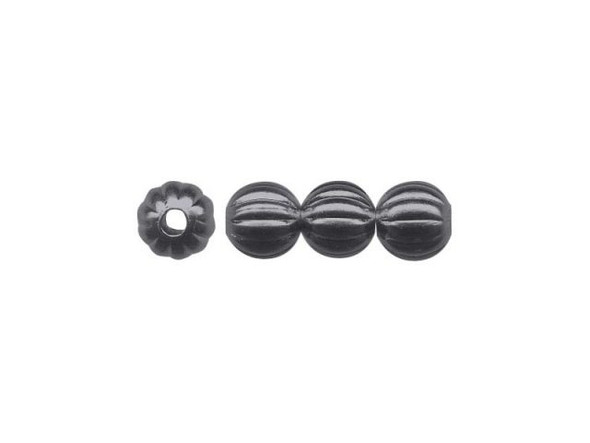 4.5mm Round Corrugated Beads - Gunmetal (gross)